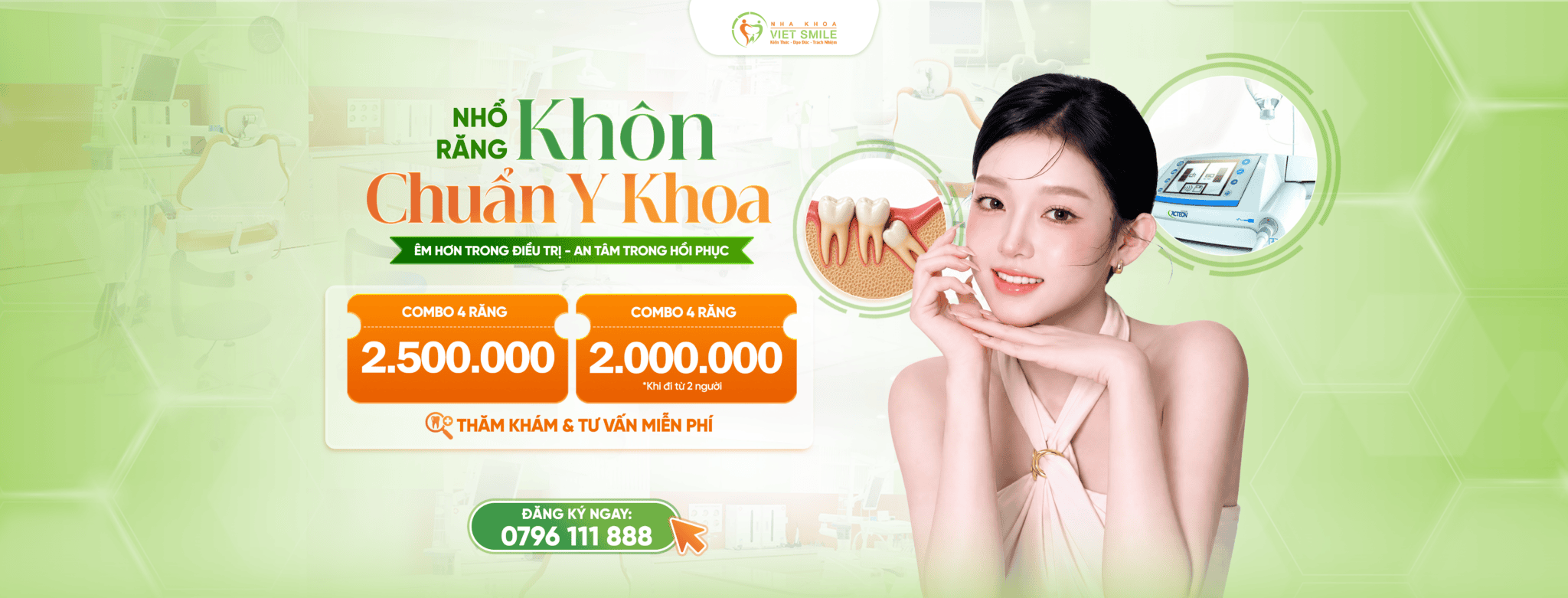 Ưu đãi nhổ răng khôn tháng 8